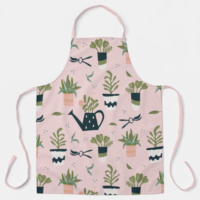 Pink-Gärtnermuster Schürze (Vorderseite)
