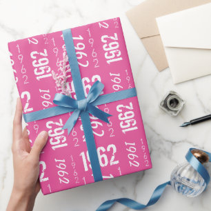 PINK Geboren 1962 60. Geburtstag Geschenkpapier