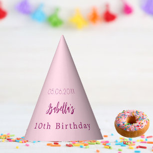 Pink Geburtstagsfeier Partyhütchen