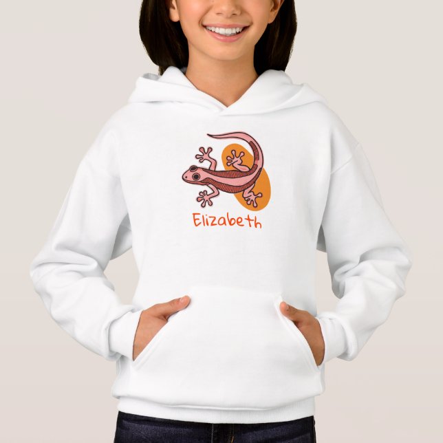 Pink Gecko Kids  Hoodie (Vorderseite)