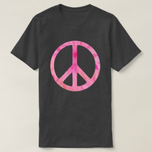 Pink Gefärbte Krawatte Friedenssymbol T-Shirt