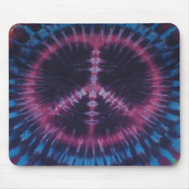 Pink Gefärbte Krawatte Peace Sign Mouse Pad Mousepad (Vorne)