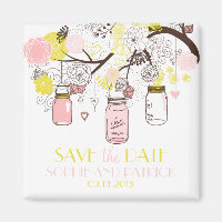 Pink & Gelb Mason Jars Niedlich Speichern Sie das 