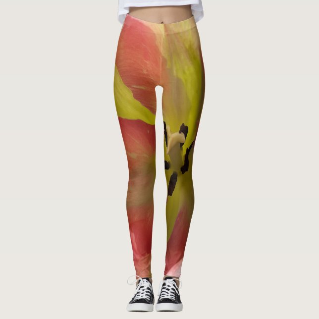 Pink-gelbe Tulip-Leggings Leggings (Vorderseite)