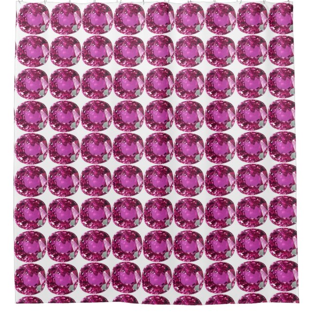 Pink Gem Muster Duschvorhang (Vorderseite)