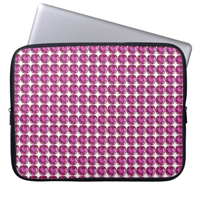 Pink Gemstone Muster Laptopschutzhülle (Vorderseite)