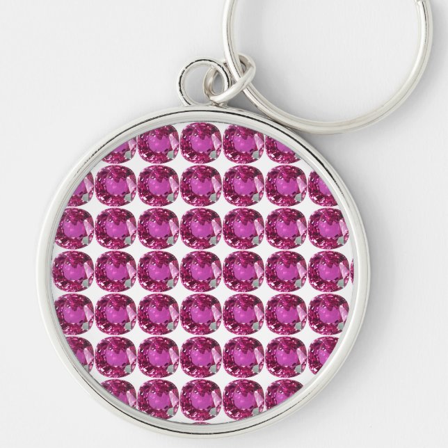 Pink Gemstone Muster Schlüsselanhänger (Vorne)