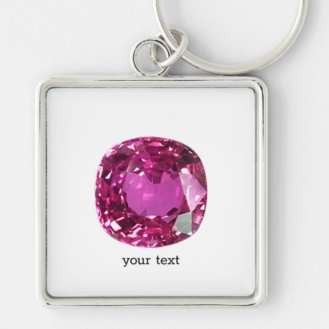 Pink Gemstone Muster Schlüsselanhänger (Vorne)