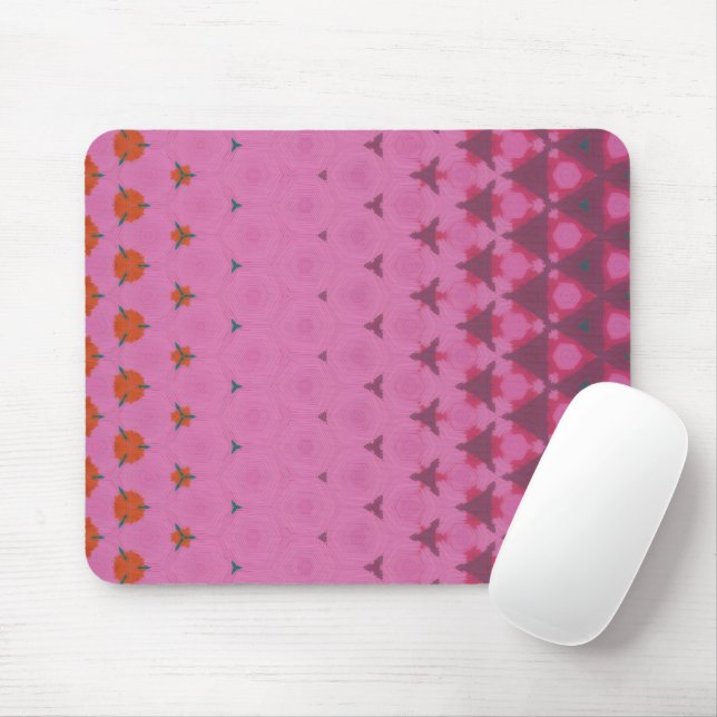 Pink geometric design mouse pad mousepad (Mit Mouse)