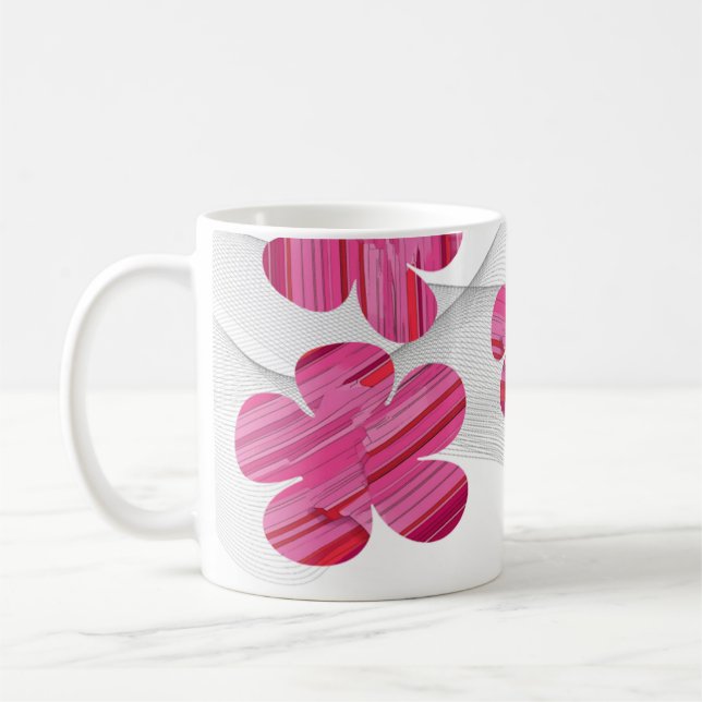 Pink geometric flower mug (Gauche)