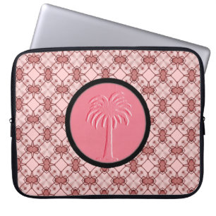 Pink Geometric Lattice Design-Carolina Palm Laptopschutzhülle