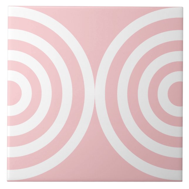 Pink Geometric Muster Mitte Jahrhundert Moderne Fliese (Vorderseite)