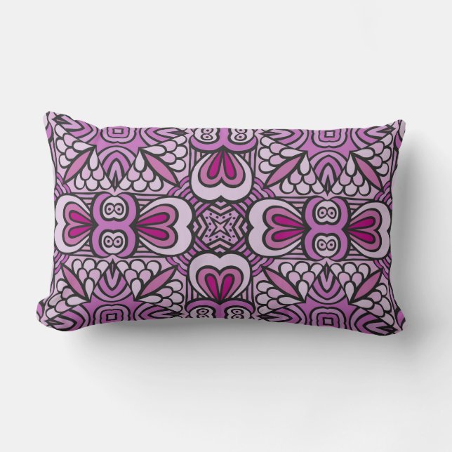 Pink Geometric, Nahtloses Muster, Kissen (Vorderseite)