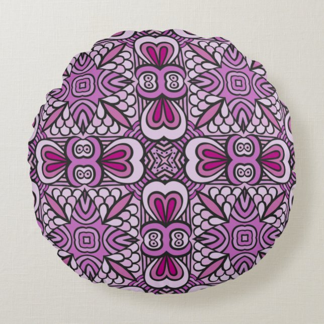 Pink Geometric, Nahtloses Muster, Kissen (Vorderseite)