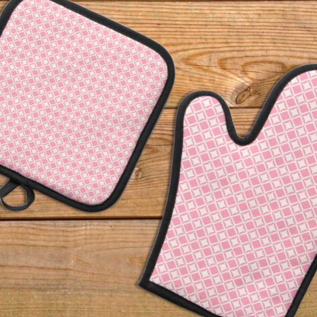 Pink Geometric Ofenhandschuh & Topflappen-Set (Von Creator hochgeladen)