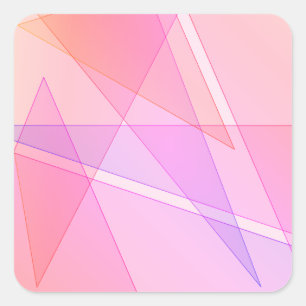 Pink Geometric Quadratischer Aufkleber