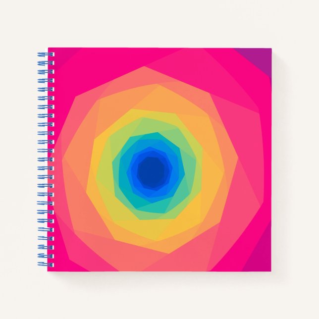 Pink Geometric Spiral Notebook Notizbuch (Vorderseite)
