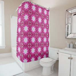 PINK GEOMETRIC STARS DUSCHVORHANG