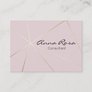 *~* Pink Geometric Trendy Rose Gold Moderne Folie Visitenkarte