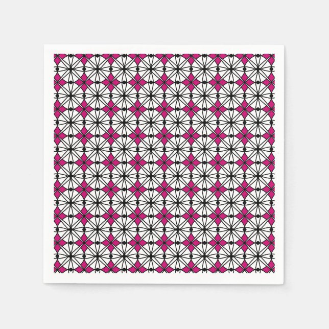 Pink Geometrie Muster Serviette (Vorderseite)