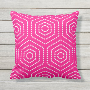 Pink-geometrisches Muster-Kissen im Freien Kissen Für Draußen