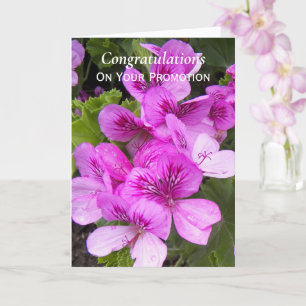 Pink Geranias Floral Werbeaktion Herzlichen Glückw Karte