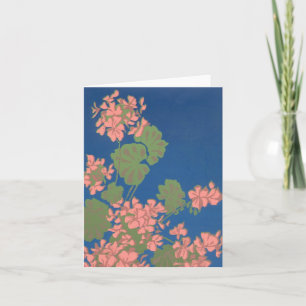 Pink Geranium Notecard Karte