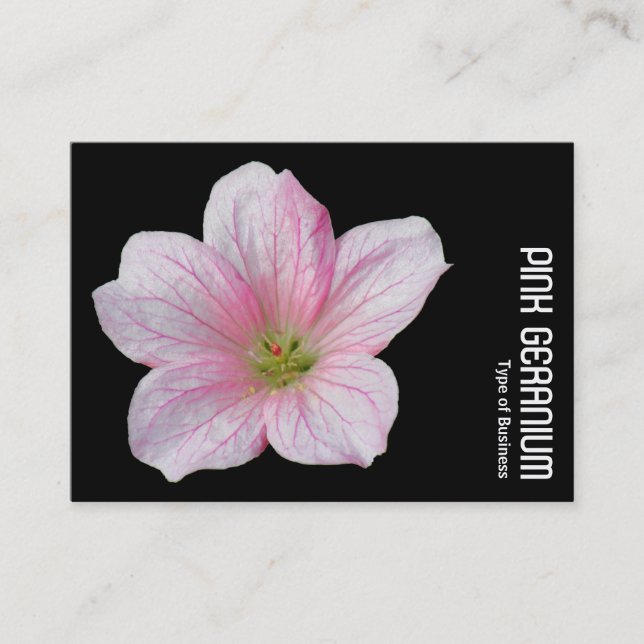 PINK GERANIUM - Schwarz Visitenkarte (Vorderseite)