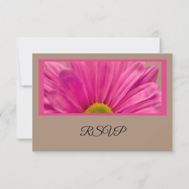 Pink Gerber Daisy Blume Wedding RSVP Card (Vorderseite)