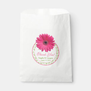 Pink Gerber Daisy Green Candy Buffet Gastgeschenk Geschenktütchen