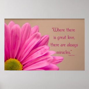 Pink Gerber Daisy Miracles Poster
