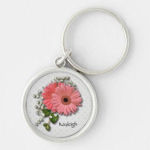 Pink Gerber Daisy Personalisierter Schlüsselanhä Schlüsselanhänger