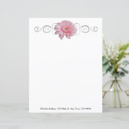 Pink Gerber Daisy Personalisiertes Blatt