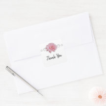 Pink Gerber Daisy Vielen Dank für Ihr Aufkleber
