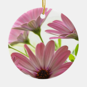 Pink Gerbera Daisies Keramik Ornament