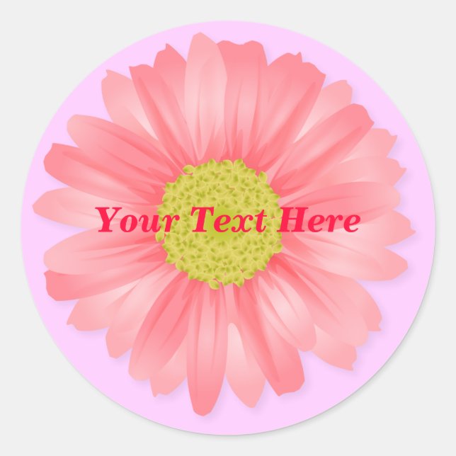 Pink Gerbera Daisy Anpassbare Aufkleber (Vorderseite)