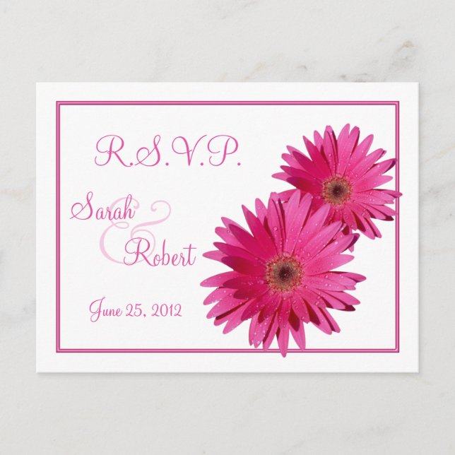 Pink Gerbera Daisy Blume UAWG Postcard Einladungspostkarte (Vorderseite)