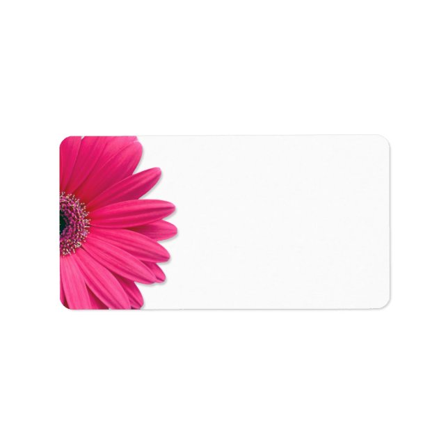 Pink Gerbera Daisy Blume Wedding Blank Address Adressaufkleber (Vorne)
