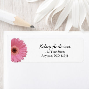 Pink Gerbera Daisy Gewohnte florale Rücksendeadr