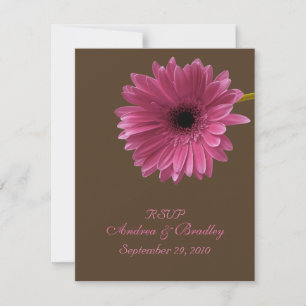 Pink Gerbera Daisy Response Card RSVP Karte