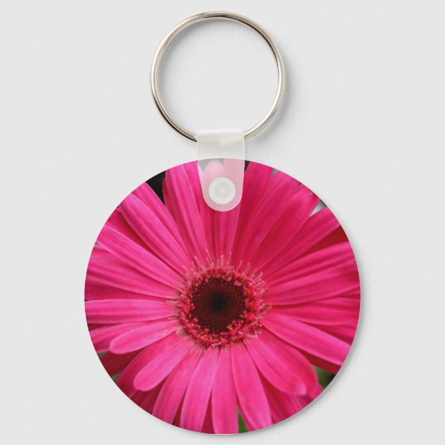Pink Gerbera Daisy Schlüsselanhänger (Vorderseite)