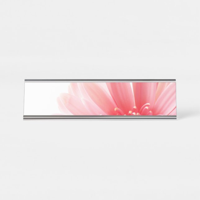 Pink Gerbera Daisy Schreibtischnamensplakette (Vorderseite )