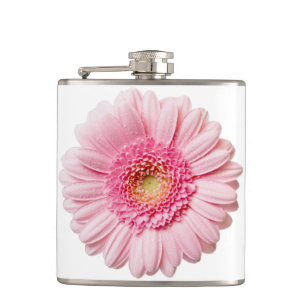 Pink Gerbera Daisy Vinyl Wrapped Flask Flachmann