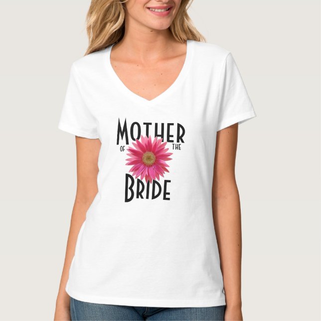 Pink Gerbera Daisy / Wedding T-Shirt (Vorderseite)