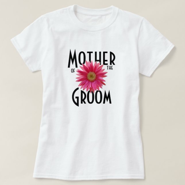 Pink Gerbera Daisy / Wedding T-Shirt (Design vorne)