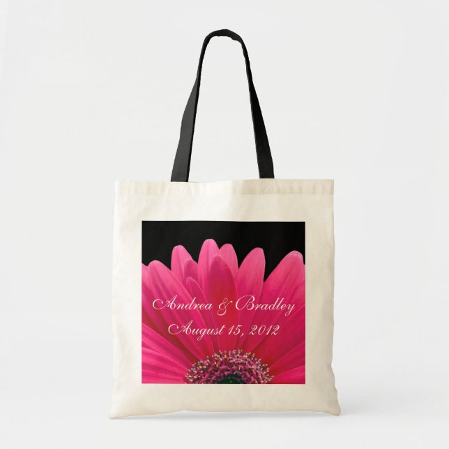 Pink Gerbera Daisy Wedding Welcome Bag Tragetasche (Vorne)