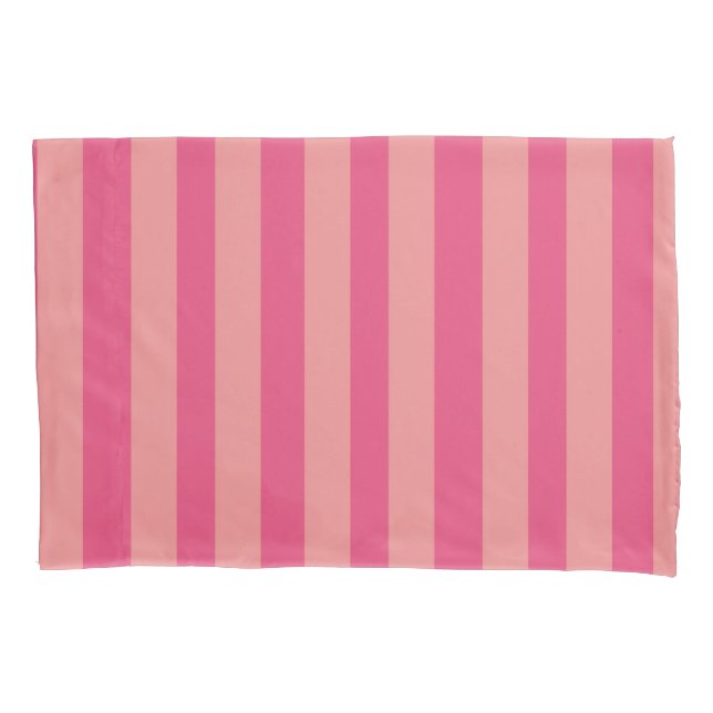 Pink gestreiftes Kissenkoffer Kissenbezug (Vorderseite)