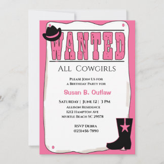Pink Gewollt Poster Geburtstagsfeier Einladung