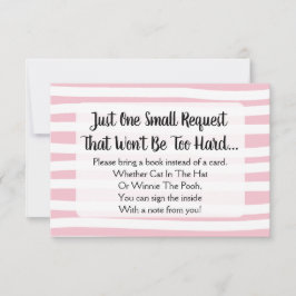 Pink Gezeichnet Stripe Babydusche bringen eine Buc Einladung