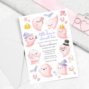 Pink Ghost ein wenig Boo ist fast passend Baby Dus Einladung